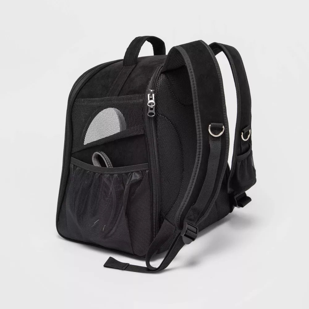 Mochila transportadora para gatos con cúpula transparente y bolsillo lateral