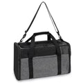 Bolso transportador flexible para mascotas con doble apertura y correa de hombro