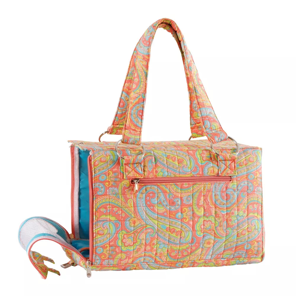 Bolso de mano transportador para mascotas pequeñas con múltiples bolsillos cremallera
